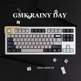 Teclados Teclados Gmk Rainy Day Juego grande Cherry Profile Pbt Keycap Dye-Sub English Personality Keycaps para teclado mecánico 61/64/68/75 YQ240123