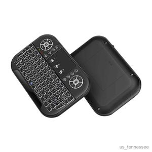 Toetsenborden Toetsenborden Mini Bluetooth-compatibel toetsenbord 2.4G Dual Mode Handheld toets Achtergrondverlichting Muis Afstandsbediening voor Windows Android TV R231109