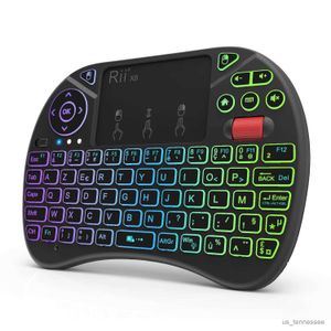 Teclados Teclados Mini teclado inalámbrico con panel táctil LED de color cambiable retroiluminado para Windows Android R231109