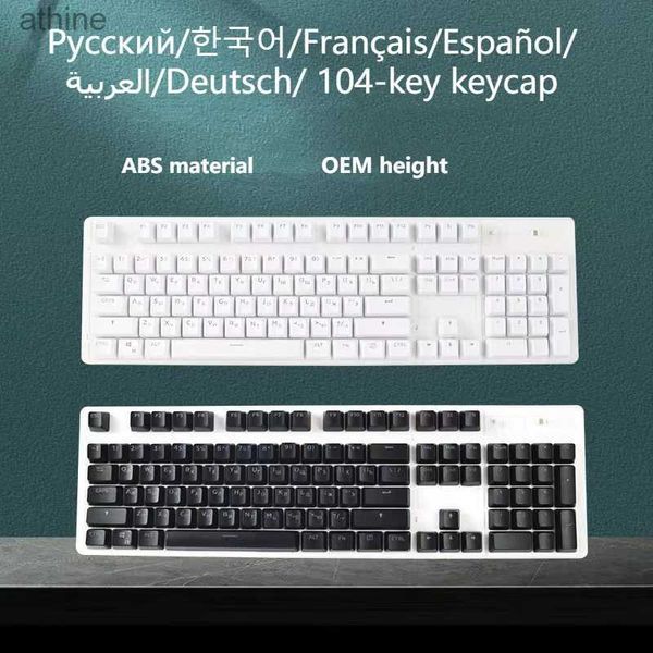 Toetsenborden Nieuwe 104 toetsen Russisch/Spaans/Frans/Koreaans/Duits/Arabisch Keycaps OEM Transparant ABS Voor Cherry MX Switches Mechanisch toetsenbord YQ240123