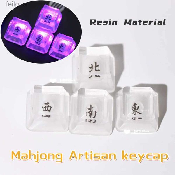 Claviers Claviers Transparent Mahjong Artisan résine Keycaps OEM profil ESC touches pour clavier mécanique rétro-éclairé RGB Keycap pour Anne Pro 2 GK64 YQ240123