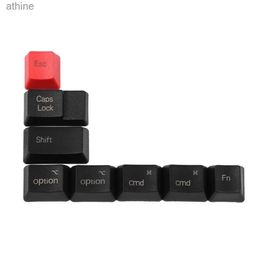 Toetsenborden Toetsenborden YMDK 8 toetsen dik PBT Zwart Rood Mac Keycap OEM-profiel voor MX Mechanisch toetsenbord Dolch Keyset Zwart Rood Gemengde Keyset YQ240123