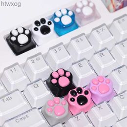 Claviers Keycap créativité personnalisée mignon rose Transparent chat griffe Keycap axe transversal mécanique clavier remplacement résine jeu Keyca YQ240123