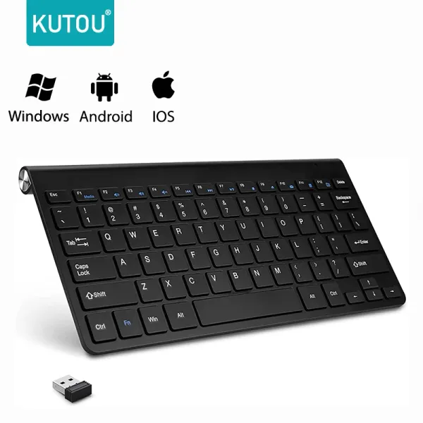 Claviers Kutou 2.4G Keyboard sans fil Keyboard Silent Ultra Thin Protable Protable Mini Keyboard MICE pour ordinateur portable Mac de bureau Mac Bureau PC Smart TV