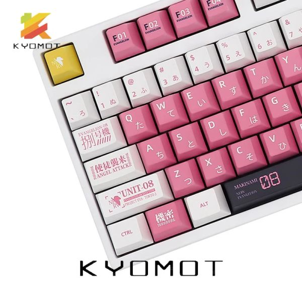 Claviers Kyomot Evangelion08 Keycaps EVA Machine PBT Profil XDA 134 Clés pour DIY DIYOUT DICKY MECANICAL CLAVE Personnaliser les capuchons de clés