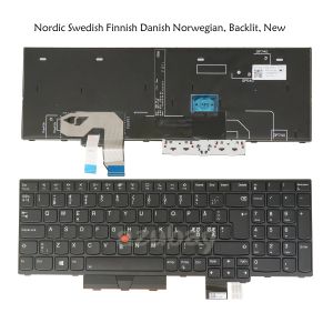 Teclados Teclado de retroceso de la computadora portátil para Lenovo ThinkPad P15 / P17 / T15G Gen1 20ur 20US 20ST 20SU 20SN 20SQ finlandés sueco danés noruego