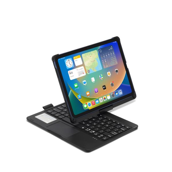 Teclados la computadora portátil clamshell más reciente de 360 grados Rotación Touchpad Case de teclado inalámbrico para iPad décimo con luz de fondo de CColorful