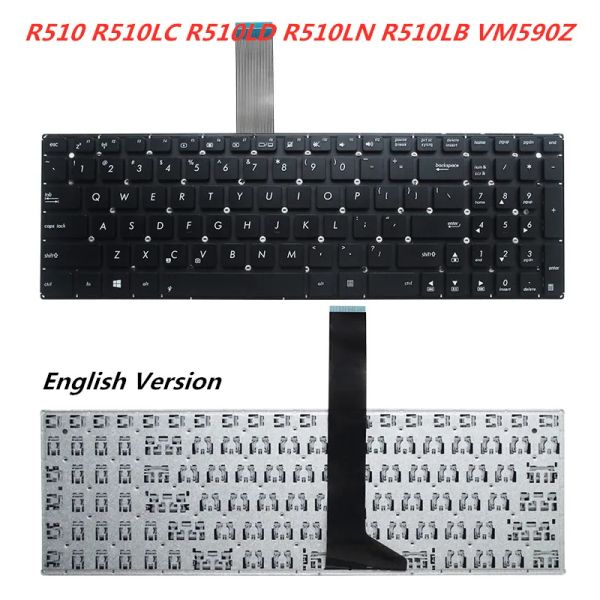 Teclados laptop en inglés teclado para ASUS R510 R510LC R510LD R510LN R510LB VM590Z Reemplazo de cuaderno Teclado de diseño