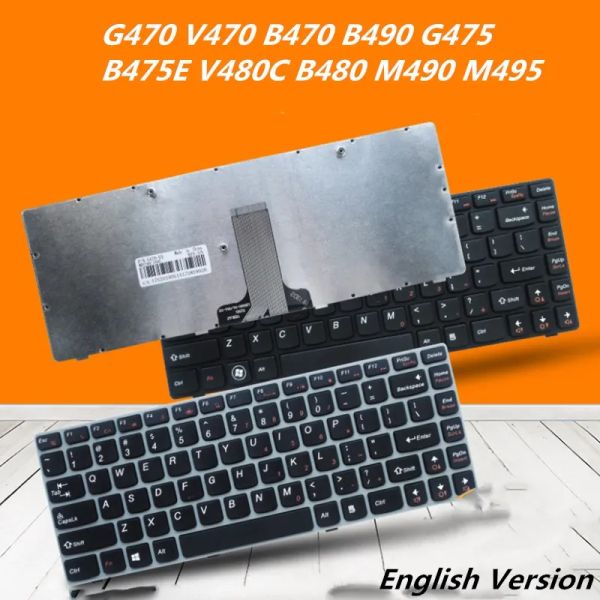 Claviers pour ordinateur portable Clavier anglais pour Lenovo G470 V470 B470 B490 G475 B475E V480C B480 M490 M495 Note de carnet de rechange de carnets