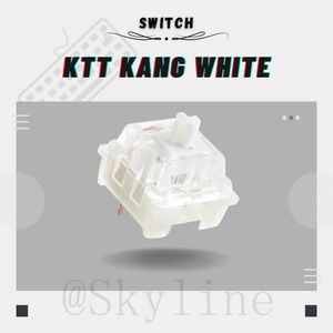 Claviers Dernière Version KTT Kang White Switches V3 pour Clavier Mécanique Linéaire 43g 3 Broches RVB Transparent Compatible avec MX Switch 230715