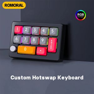 Tecillos Macro Mecánico Teclado RGB Mini Gaming Programación personalizada Pandilla de programación teclados Red Switch 13 para juegos y trabajo de oficina