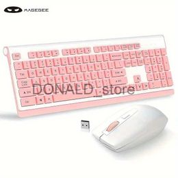 Teclados Magegee Combo de teclado inalámbrico y mouse MageGee V650 Silencioso Tamaño completo 2.4G Juego de teclado y mouse inalámbricos ultradelgados con número J240117