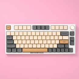 Claviers Mathew Tech 80 Shimmer 75% Clavier Cyrillic, Hotswappable Threemode Wireless, 75% Disposition, Gateron Milky Yellow Switch