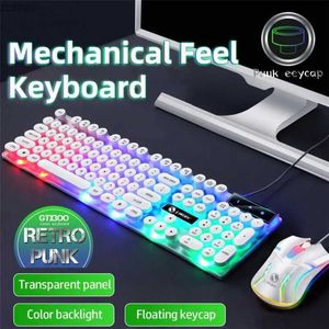 Claviers Clavier mécanique 104 Key Ferping Iprognoter USB Clavier câblé et Set Mouse Set étanche RVB RV Gaming Backlit Clavier et souris COOLL2404