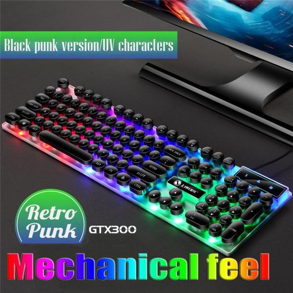 Teclados Teclado mecánico 104 teclas A prueba de polvo Usb Teclado con cable Juego de mouse Impermeable Rgb Retroiluminación Gaming Keyboard Gaming Mouse Cool 230715