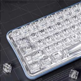 Toetsenborden Mechanisch toetsenbord CBSA-profiel PC-keycap Clear Crystal Backlit RGB Aangepaste ISO-indeling 132 toetsen Transparante PC-sleutelkappen Iceberg Q231121