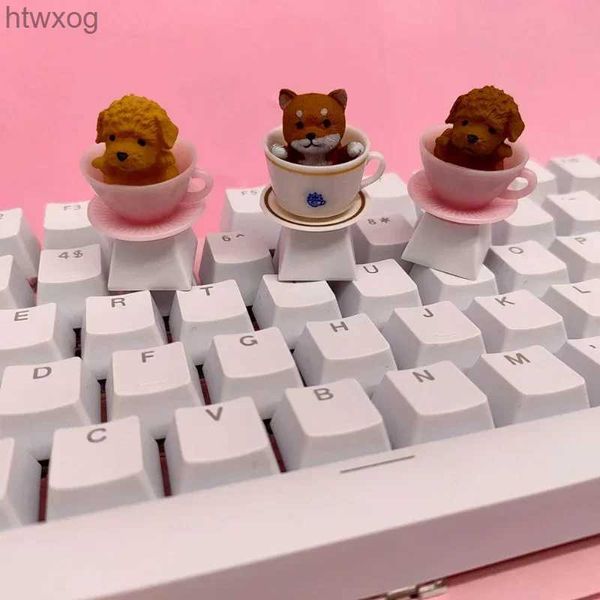 Claviers MiFuny ABS mignon tasse de thé chien Keycaps translucide trois dimensions clavier casquette dessin animé Anime KeyCaps clavier de jeu mécanique YQ240123