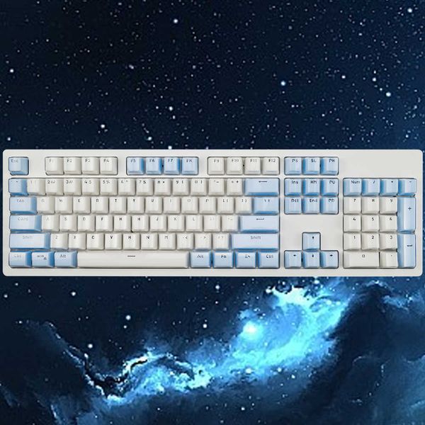 Tastiere Milk-Blue 104 Cristalli di ghiaccio Keycap Set Pbt Oem Keycaps per Gateron/Cherry Mx Switch Tastiera machanical fai da te T230215