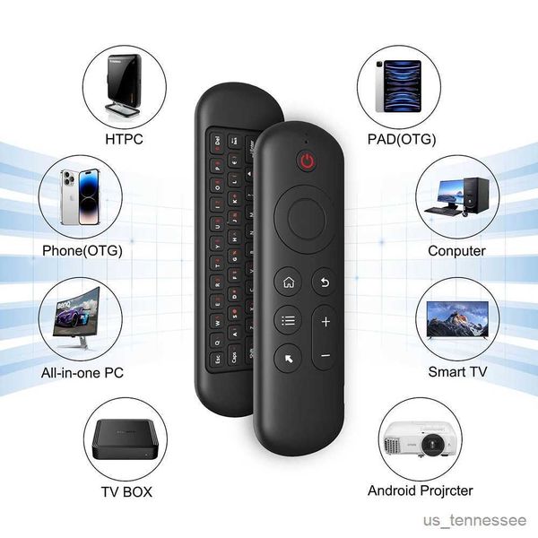 Teclados Mini 5.2 Teclado Bluetooth 2.4G Wireless Air Mouse Retroiluminado Control remoto por voz para computadora portátil Android TV Box Smart TV R231109