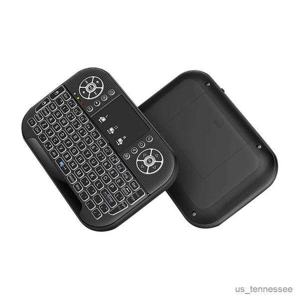 Teclados Mini teclado compatible con Bluetooth 2,4G Modo dual Diapasón de mano Retroiluminación Ratón Control remoto para Windows Android TV R231109