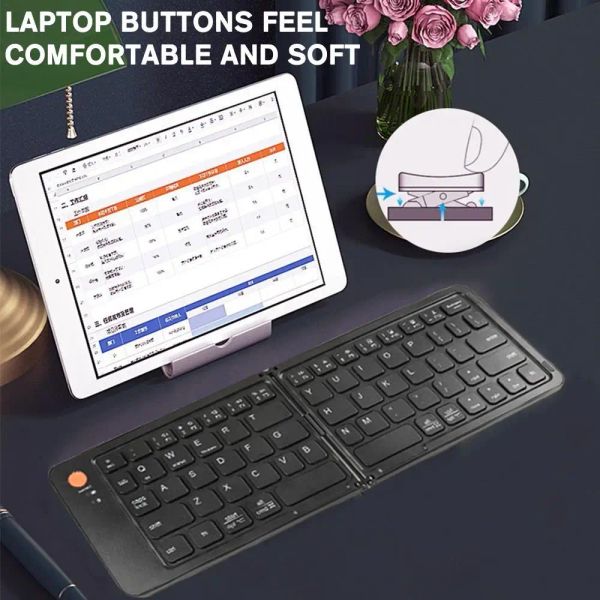 Claviers Mini Bluetooth Keyboard pliable Portable Pliant Pliant Wireless Keypad pour iOS / Android / Windows Tablet Mobile Phone Cloby Clavier