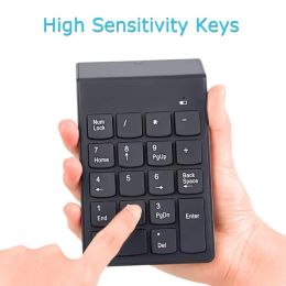 Claviers Mini Keyboard numérique sans fil 2,4 GHz Numpad 18 touches PAVE numérique Numpad pour comptabilité Tablet de carnet d'ordinateur portable