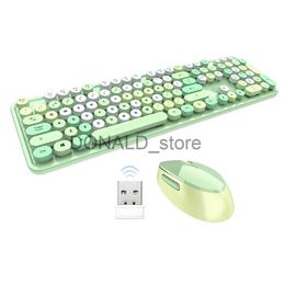 Toetsenborden Mofii Sweet Toetsenbord Muis Combo Gemengde Kleur 2.4G Draadloos Toetsenbord Muis Set Ronde Ophanging Key Cap Toetsenbord voor PC Laptop J240117