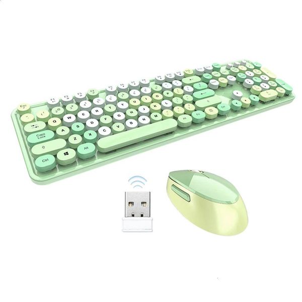 Teclados Mofii Sweet Keyboard Mouse Combo Color mezclado 2 4G Conjunto inalámbrico Circar Suspensión Key Cap para PC Laptop 231117 Drop Entrega Otmzv