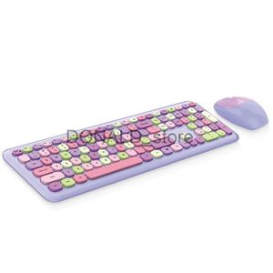 Toetsenborden Mofii draadloze toetsenbord- en muiscombinatie Slim Compact 2.4G USB full-size draadloze muis en toetsenbordcombinatie 110-toetsenbord J240117