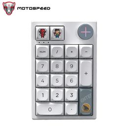 Motospeed Darmoshark K3 Pro Bluetooth Draadloos Numeriek Mechanisch Toetsenbord Swap 19 Toetsen Numpad Toetsenbord Voor Laptop 231117