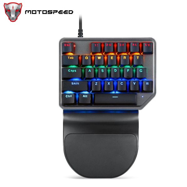 Teclados Motospeed K27 Teclado mecánico para juegos 27 teclas con cable LED retroiluminación con una sola mano Numpad Teclado de computadora Interruptor rojo para computadora portátil 231130