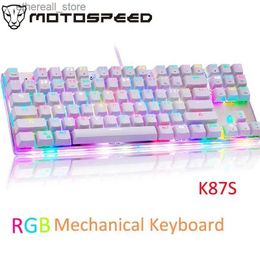 Tastiere Motospeed K87S RGB Tastiera da gioco meccanica anti-ghosting cablata 87 tasti Interruttore rosso/blu Retroilluminazione a LED E-Sport PC Laptop Gamer Q231121