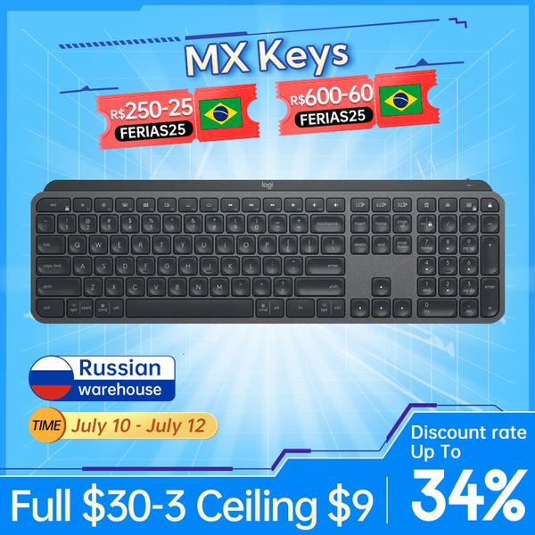 Teclados MX Keys Teclado inalámbrico Bluetooth Office 104 Key Carga retroiluminada Ultra delgado Mute Portable Business para PC Laptop 230712