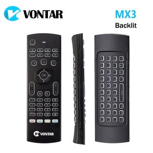 Keyboards MX3 Backlit Air Mouse Smart Voice Remote Control Control MX3 Pro 2.4G Wireless Keyboard Gyro IR pour Android TV Box T9 X96 MINI H96 MAX
