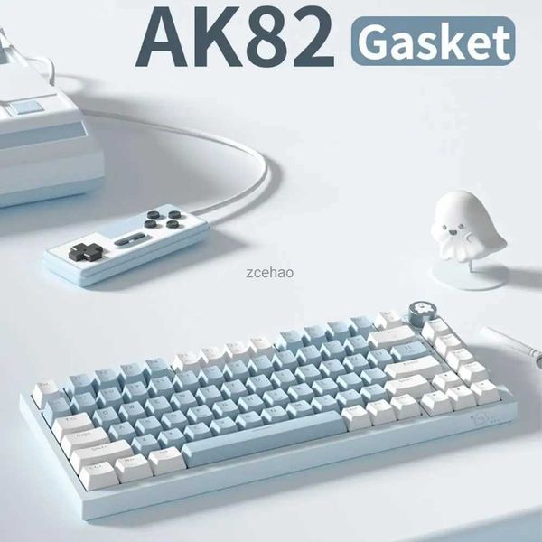 Claviers natif pour AK82 clavier mécanique trois modes de jeu d'e-sports sans fil et filaire accessoires d'ordinateur de bureau filles et BoyL240105