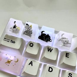 Claviers Claviers Naughty Cat Design Resin Keycaps pour Cherry MX Gateron Kailh Box TTC Switch Mécanique jeu Clavier Cap