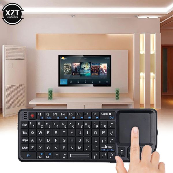 Teclados Nuevos 2.4G Mini Teclado inalámbrico Handheld Touchpad Mechanic de juego Teclado inalámbrico para TV inteligente Samsung Panasonic Toshiba