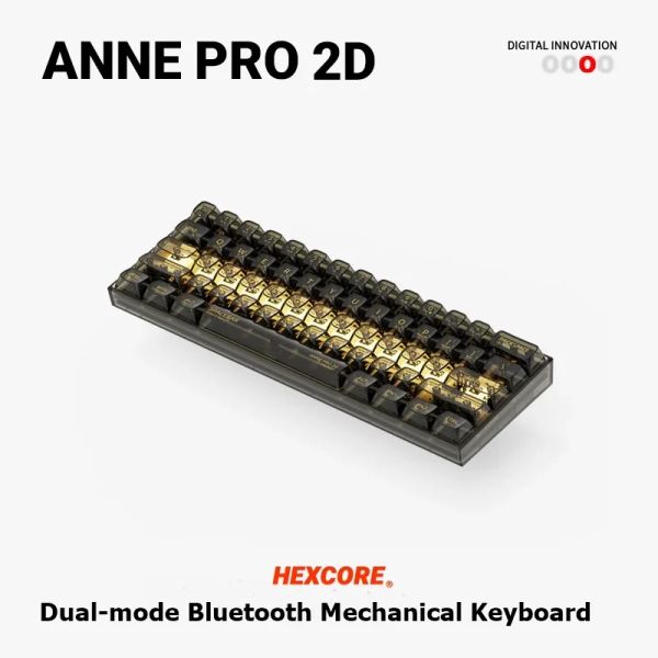 Claviers New Anne Pro 2D Bluetoth Wireless Wired Wired DualMode RVB Backlight Kearyboard mécanique pour 60% de carnet de mise en page Clavier personnalisé