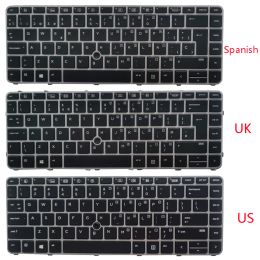 Teclados Nuevos retroiluminación de EE. UU./Reino Unido/español para el HP EliteBook 840 G3 745 G3 745 G4 840 G4 848 G4 con palo de apuntación del mouse