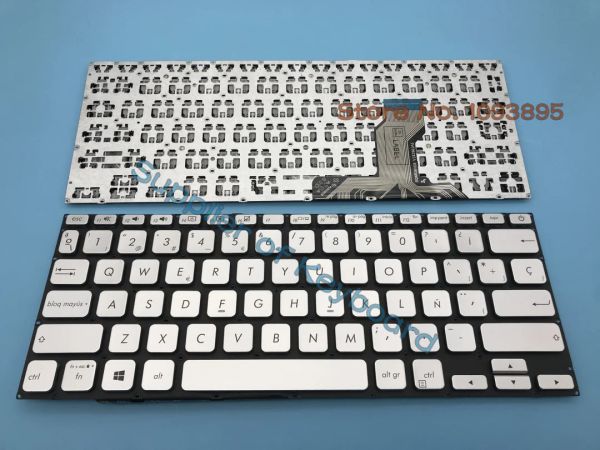 Teclados Nuevos para ASUS X420F X420FA X420U X420UA A420F A420U A420UA S420 S420UA P1411F P1411FA LATINA HISPILA/TELAVELLO INGLÉS Silver/Negro