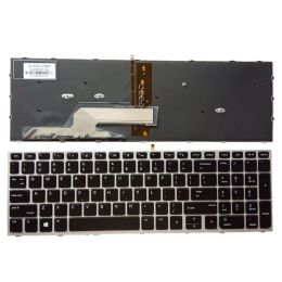 Claviers Nouveau véritable clavier américain pour HP Probook 450 G5 455 G5 470 G5 Keyboard rétro-éclairé et cadre argenté Claviers américains en option 2022 NOUVEAU