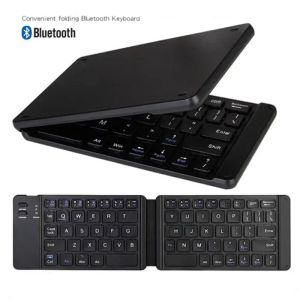 Toetsenboards Nieuwe mini Bluetooth Wireless toetsenbord draagbaar ultrathin vouwtoetsenbord voor mobiele telefoon tablet computer universeel met touchpad