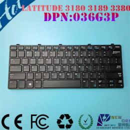 Toetsenboards Nieuw org US SP Laptop -toetsenbord voor Dell Latitude 3180 3189 3380 -serie Black 036G3P