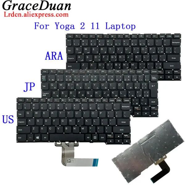 Teclados New/Orig ST2F Teclado para Lenovo Yoga 2 11 laptop US Inglés JA JP Japonés Ara Árabe 25214456 25214454 25214440 25214397