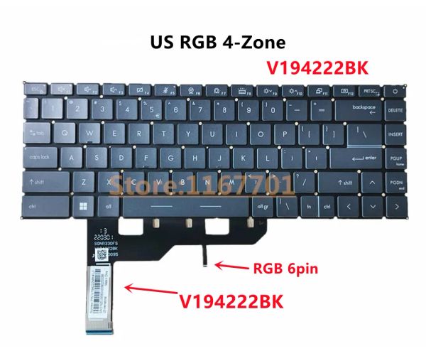 Teclados Nuevas laptop originales US/RU/SP RGB/PERKEY Backlight Keyboard para MSI Creator Z16 A11uek A11Uet A12ux MS1571 V19422BK V203022AK