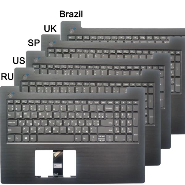 Teclados nuevos rusos/us/uk/español/brasil teclado para lenovo v13015 v13015igm v13015ikb laptop ru/sp con estuche de cubierta superior de palmrest