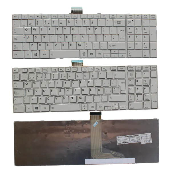 Teclados Nuevo Reino Unido/español Teclado para computadora portátil blanco para Toshiba C850 C855 C855D L850 L850D L855