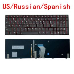 Toetsenboards Nieuwe Amerikaanse Russische Spaanse laptop -verlichte toetsenbord voor Lenovo Y500 Y500N Y500NT Y510 Y510P Y590 Y590N Notebook PC -vervanging