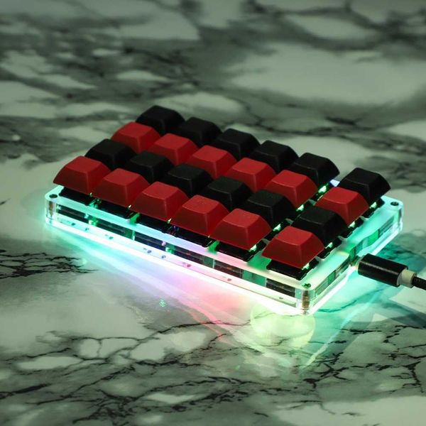 Teclados Nuevo YMD21 V2 QMK VIA 21 23 24 Tecla RGB Función de marco programable MX Cherry Gateron Switches Numpad para LOL Battlegrounds T230215