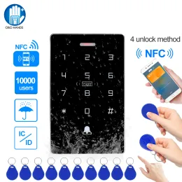 Claviers NFC RFID Clavier imperméable Contrôle d'accès tactile Tactile 10000 Capacité utilisateur Travail avec des puces à double fréquence 125 kHz 13,56 MHz